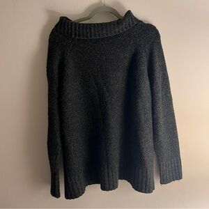 H&M Gray Knit Chunky Mock Neck Sweater